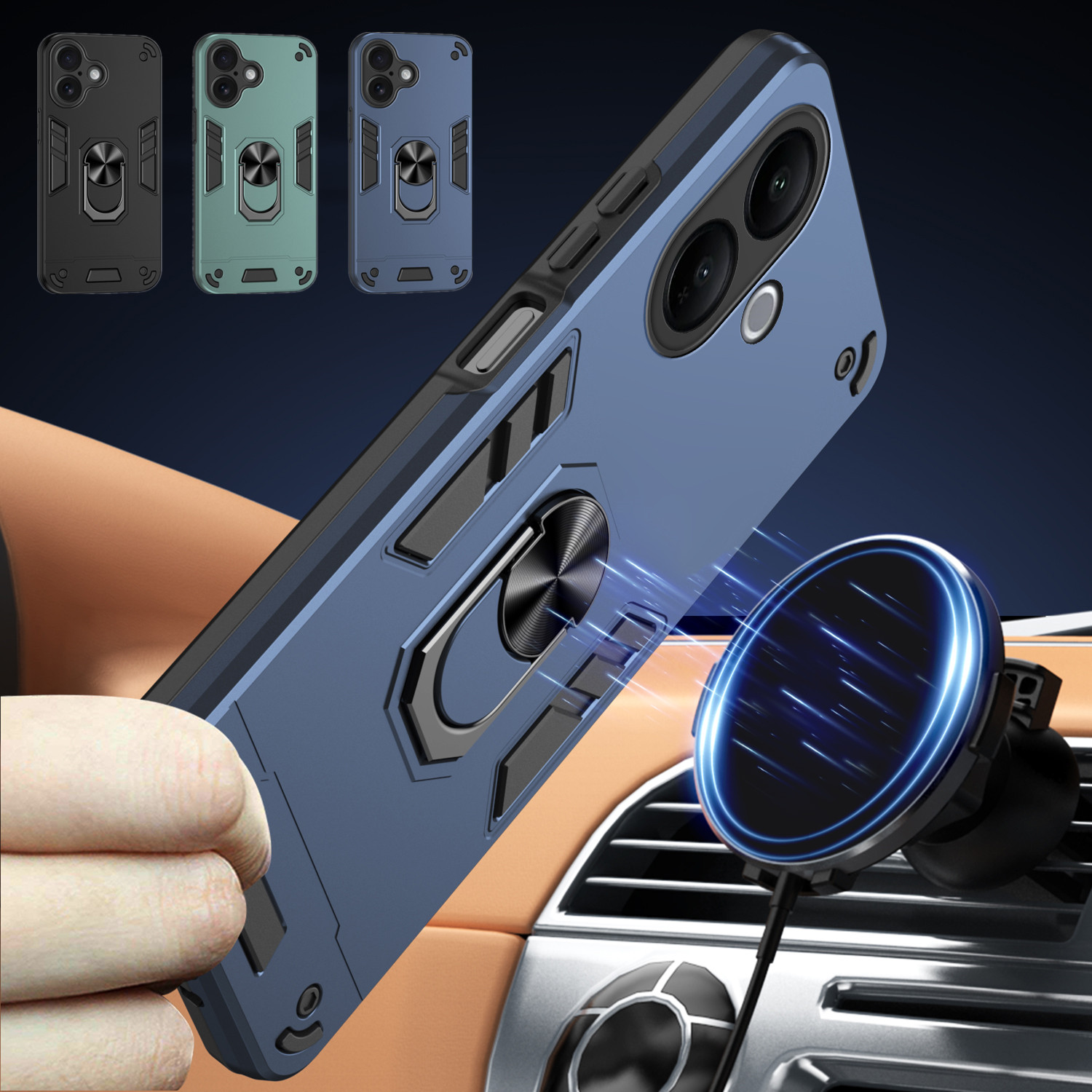 Ring Stand Case - Military Grade Case for Vivo V60