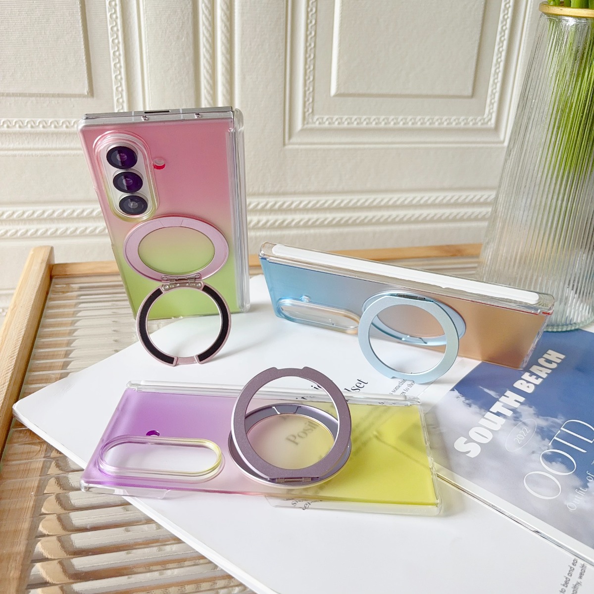 Gradient Transparent Rotate Ri - đánh giá và giá Ring Stand Case